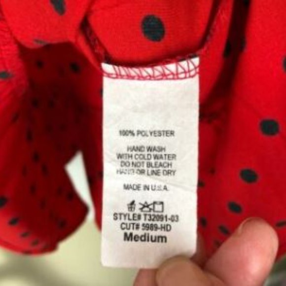 PEACH LOVE RED POLKA DOT TUNIC TOP RUFFLES - Picture 4 of 6